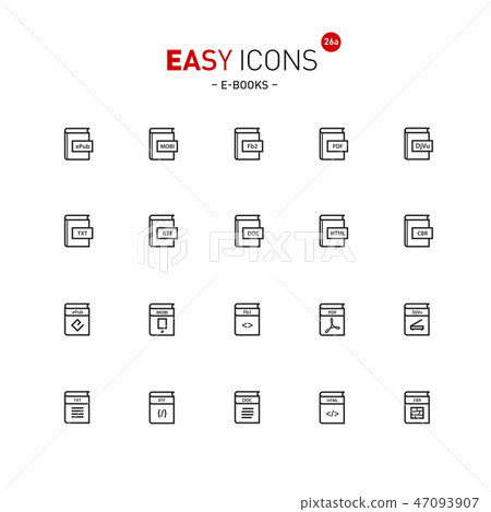 Easy icons 26a E-books Easy icons 26a E-books 47093907