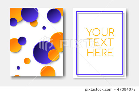 Modern trendy flyer concept with geometric pattern yellow blue circle elements and text copy space 47094072