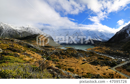 Landscape Mountain and lake New Zealand Landscape Mountain and lake New Zealand 47095726