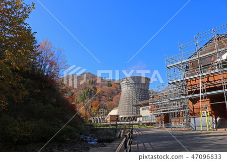 Autumn leaves of Matsukawa Geothermal Power Station 47096833