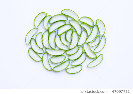 Aloe vera slices on white Aloe vera slices on white 47097721