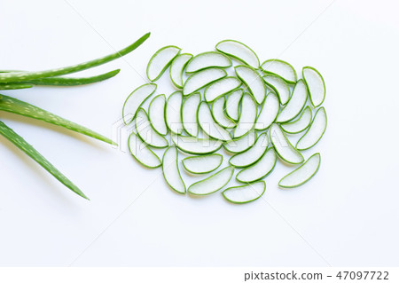Aloe vera slices on white Aloe vera slices on white 47097722