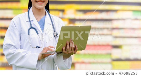 Doctor or pharmacist at hospital. Medical service. Doctor or pharmacist at hospital. Medical service. 47098253