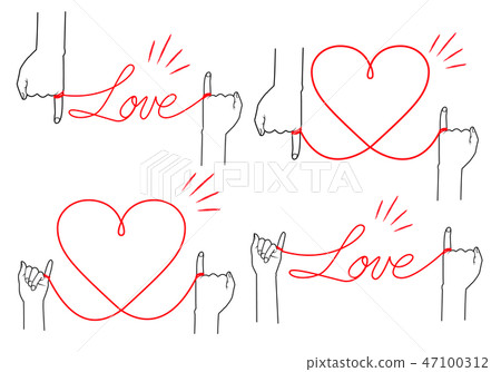 紅色螺紋例證簡單的集合 紅色螺紋例證簡單的集合 47100312