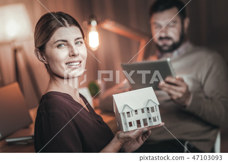 Appealing two architects completing modeling Appealing two architects completing modeling 47103093