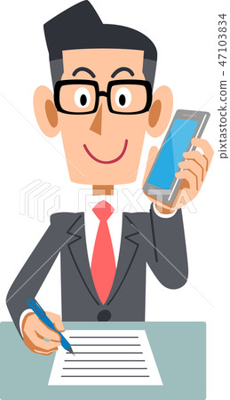 Businessman phone extension note Businessman phone extension note 47103834