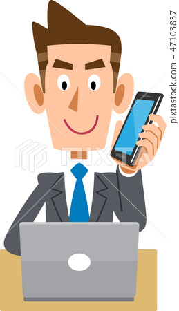 Businessman telephone personal computer Businessman telephone personal computer 47103837