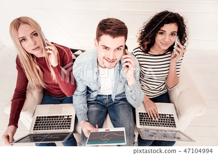 Top view of smart young people Top view of smart young people 47104994