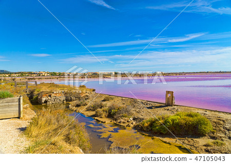 View of the saline Saint-Martin in Gruissan 47105043