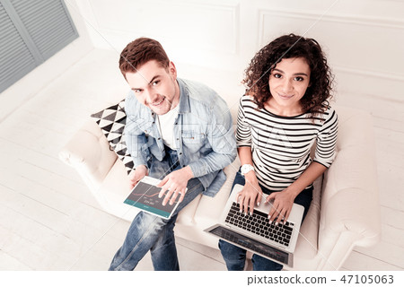 Pleasant intelligent people smiling to you 47105063