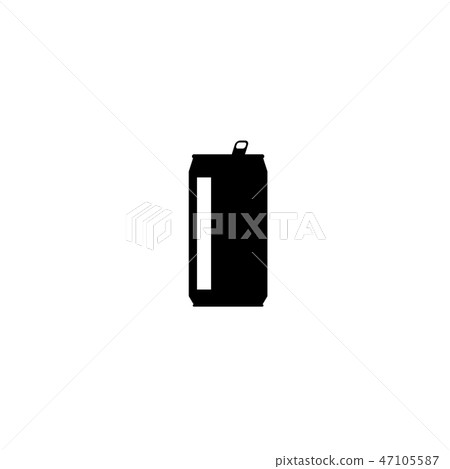 Drink can vector icon isolated on white background, flat silhouette design, shape clipart 47105587