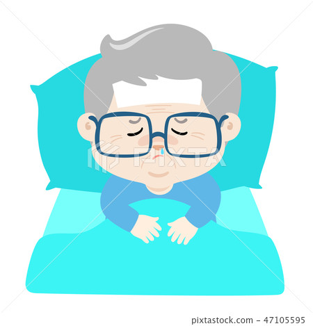 Ill grandfather cartoon vector. 47105595