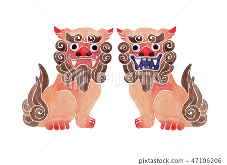 沖繩島Sisa水彩插圖 沖繩島Sisa水彩插圖 47106206