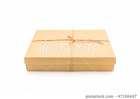 Brown paper box, tied with string. Brown paper box, tied with string. 47106487