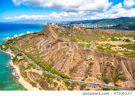"Hawaii" Diamond Head Honolulu "Aerial Photography" 47106527