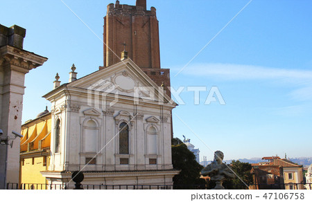 ROME, ITALY- DECEMBER, 29 2018, 2018: Santa Caterina a Magnanapoli is a 16th-century church in old ROME, ITALY- DECEMBER, 29 2018, 2018: Santa Caterina a Magnanapoli is a 16th-century church in old 47106758