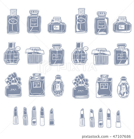 Perfume and Lipstick Illustrations, Perfume and Lipstick Illustrations, 47107686