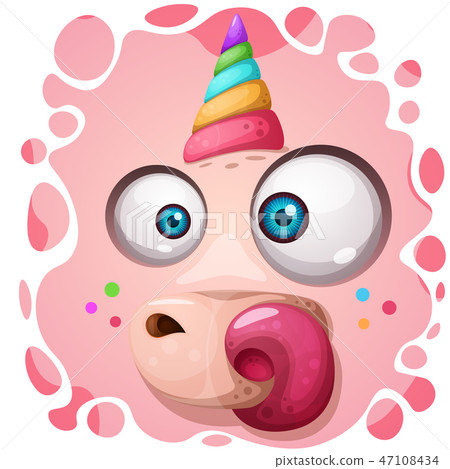 Funny, cute crazy magic rhino character. Halloween illustration. For printing on T-shirts. 47108434