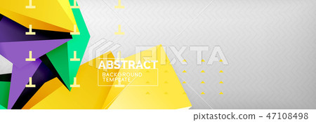 Triangles polygonal background, vector 3d poly template 47108498