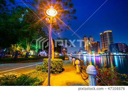 Night scenery around Kaohsiung, Taiwan, Kaohsiung River, Taiwan, Asia Night scenery around Kaohsiung, Taiwan, Kaohsiung River, Taiwan, Asia 47108876