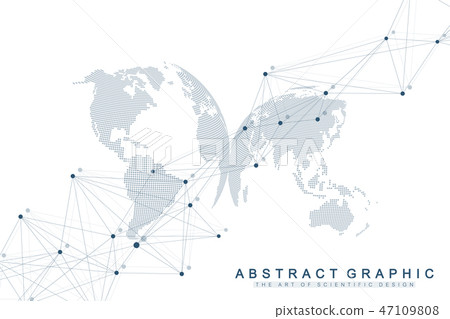 Geometric abstract background with connected line and dots. Network and connection background for Geometric abstract background with connected line and dots. Network and connection background for 47109808