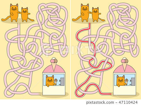 Little cat maze 47110424