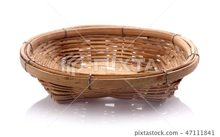 vintage weave wicker basket isolated on white vintage weave wicker basket isolated on white 47111841