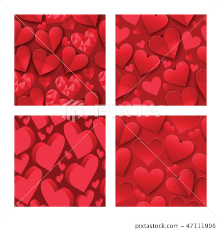 Heart on valentines day in love seamless pattern vector lovely red sign on hearted celebration and 47111908