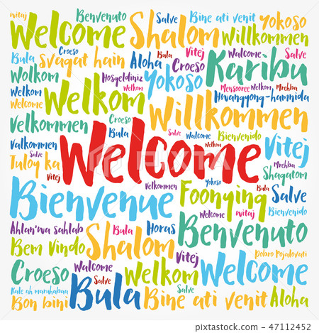 WELCOME word cloud in different languages - Stock Illustration ...