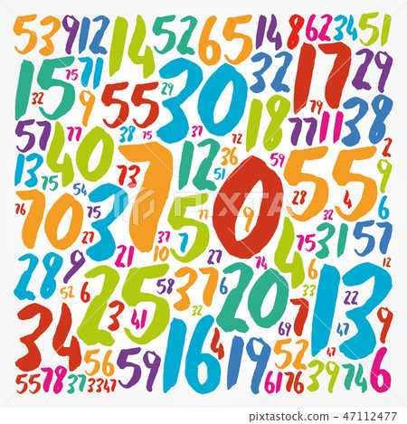 Numbers text cloud collage, concept Numbers text cloud collage, concept 47112477