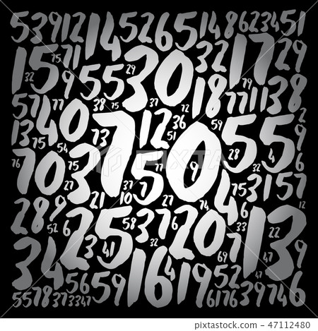 Numbers text cloud collage, concept 47112480