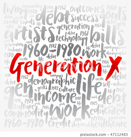 Generation X Word Cloud Concept 47112483