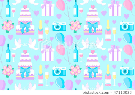 wedding seamless pattern 47113023