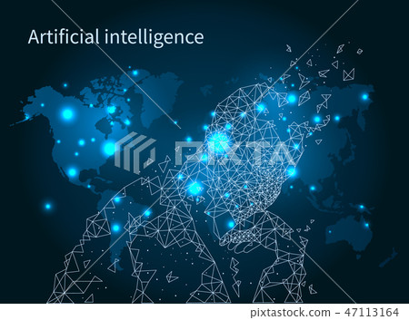 Artificial Intelligence Map Network Poster Vector Artificial Intelligence Map Network Poster Vector 47113164