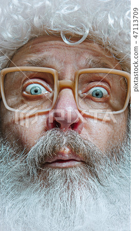 Santa Claus with surprised expression. Santa Claus with surprised expression. 47113709