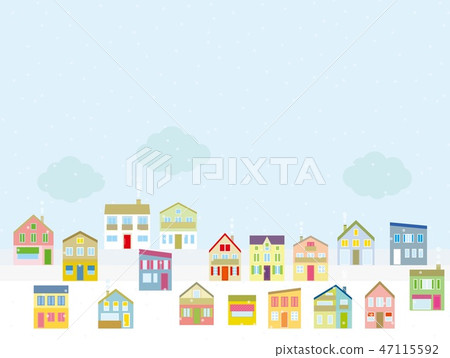 City skyline snow City skyline snow 47115592