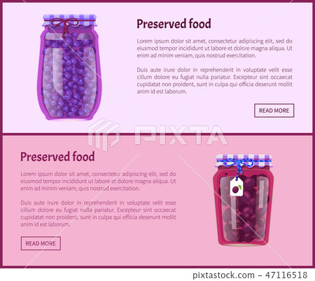 Preserved Food Banners with Fruits or Berries Preserved Food Banners with Fruits or Berries 47116518