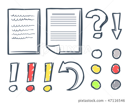 Office Paper Page and Arrows Isolated Set Vector Office Paper Page and Arrows Isolated Set Vector 47116546