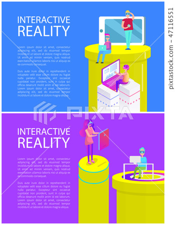 Interactive Reality Man Set Vector Illustration Interactive Reality Man Set Vector Illustration 47116551