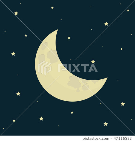 half moon on starry night background 47116552