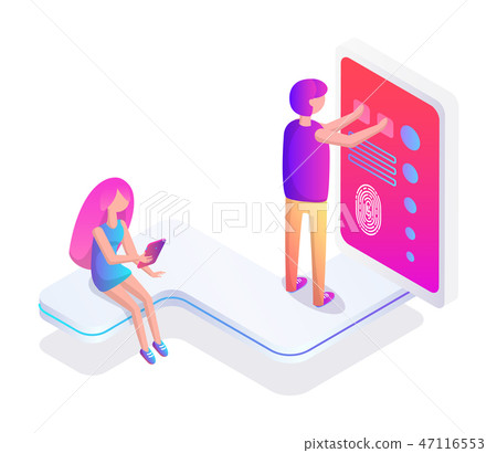 Virtual Reality Man and Screen Vector Illustration Virtual Reality Man and Screen Vector Illustration 47116553