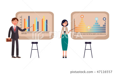 Presenters Businesswoman Businessman on Seminar 47116557