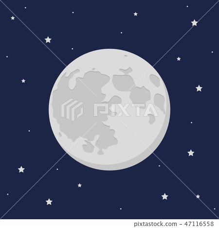 moon and stars in the dark sky moon and stars in the dark sky 47116558