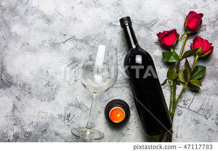 red wine and roses 47117783