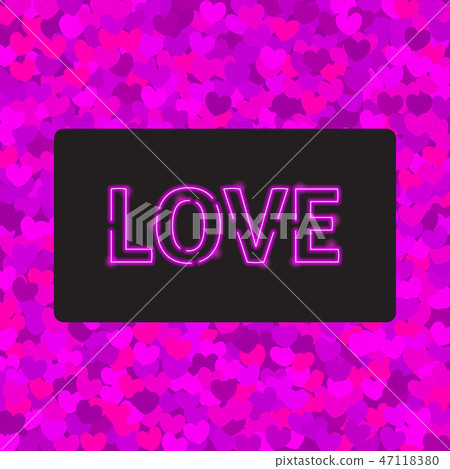 Love greeting card with a neon 47118380