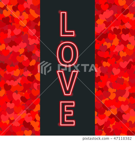 Banner with neon light love Banner with neon light love 47118382