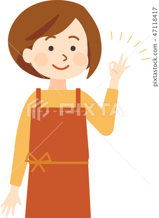 Mother OK Sign Right Direction With Sign 47118417