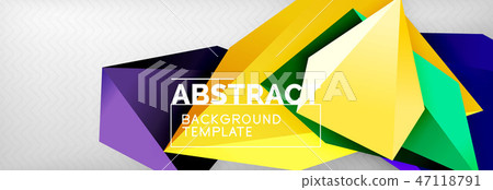 Triangles polygonal background, vector 3d poly template Triangles polygonal background, vector 3d poly template 47118791