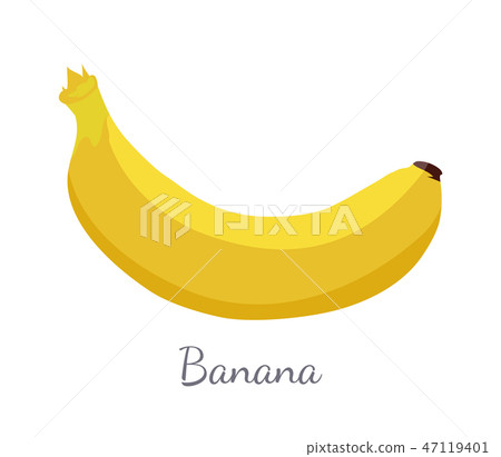 Banana Exotic Juicy Ripe Yellow Fruit Berry Icon 47119401