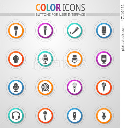 Microphone icons set Microphone icons set 47119431